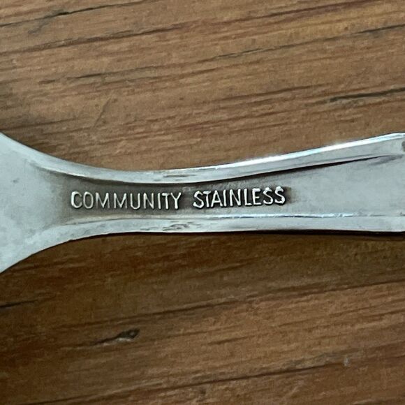 Oneida Coronation Black Accent Stainless Fork and Oval Soup Spoon Lot Flatware - Picture 4 of 9